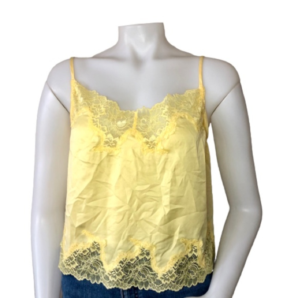 NWOT Pastel Yellow Lace Cami